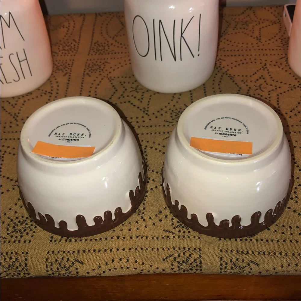 Rae Dunn ICE CREAM & SUNDAE Ice Cream Set of 2 Bowls